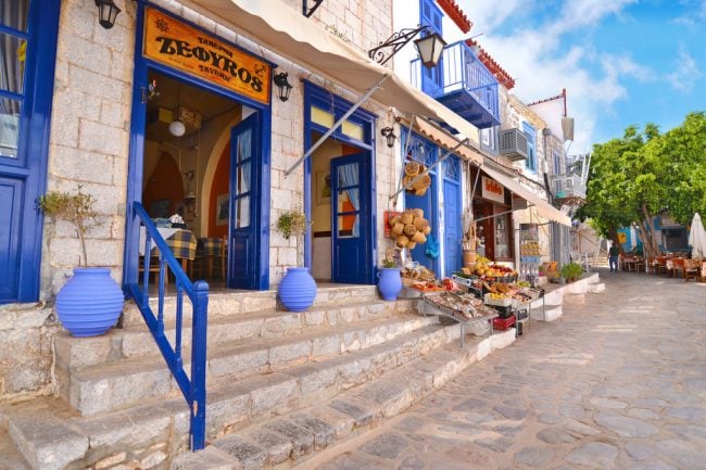taverna on Hydra island Greece